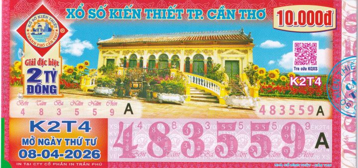 Mẫu vé số Cần Thơ - Cần Thơ Hôm Nay